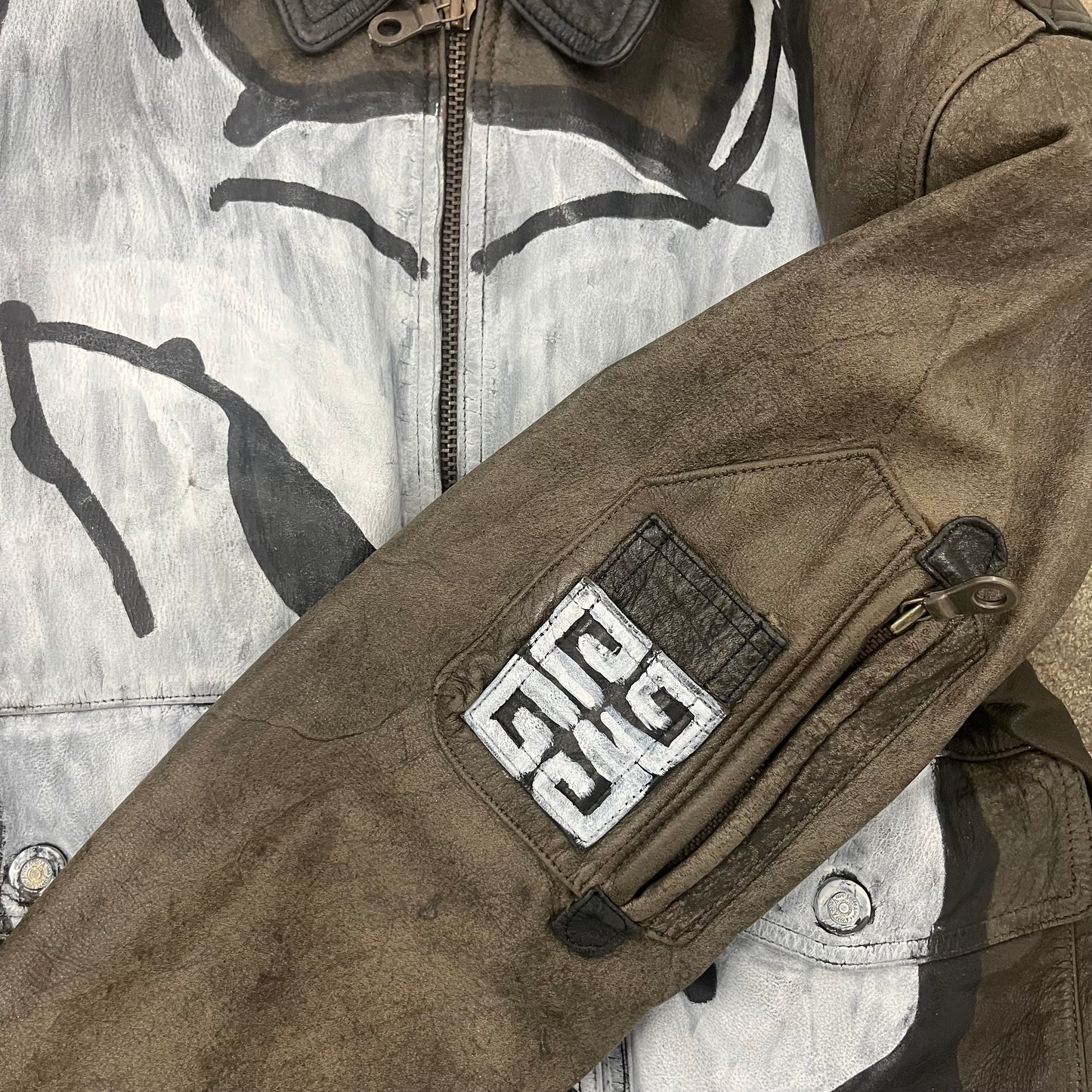 Chito Painted Leather Bomber