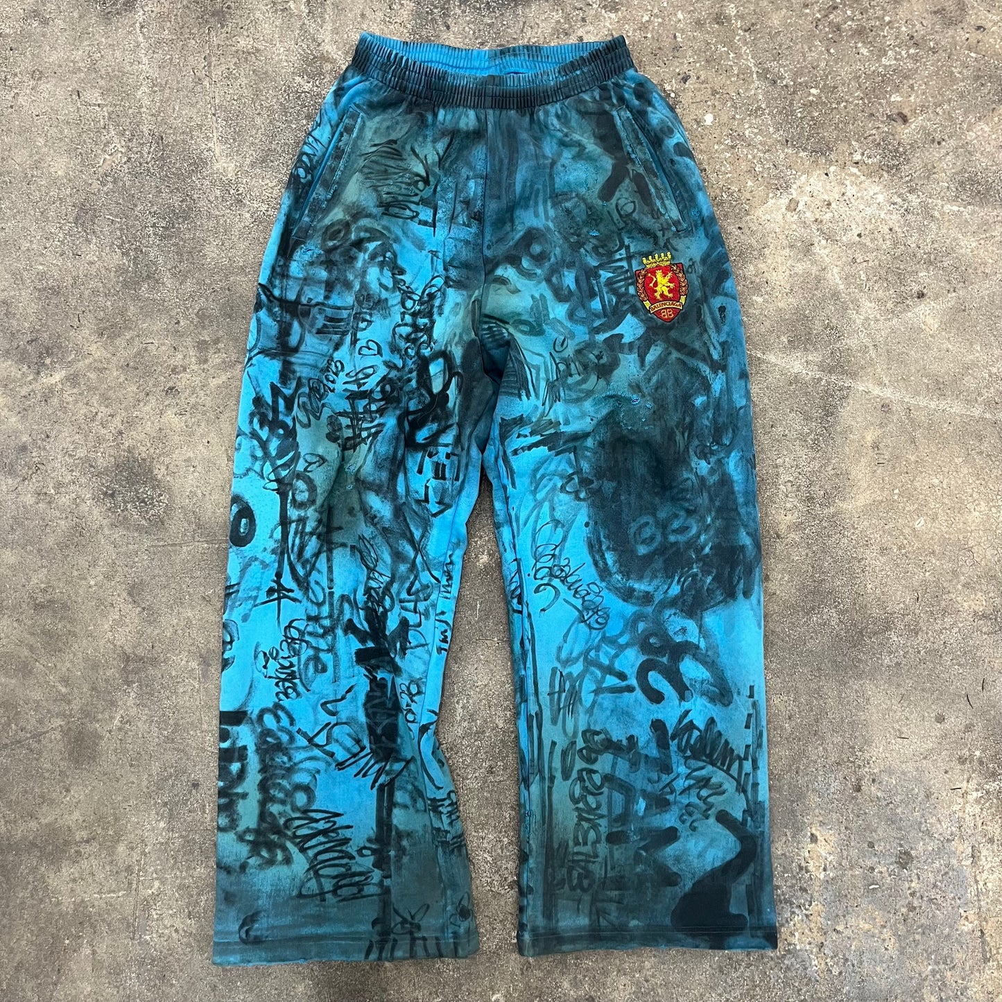 Balenciaga Graffiti Blue Skater Sweats