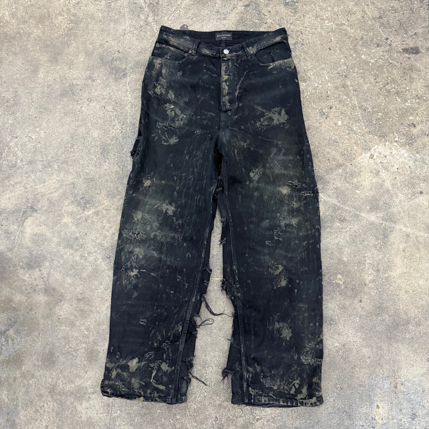 Balenciaga Destroyed Oil Spill Denim