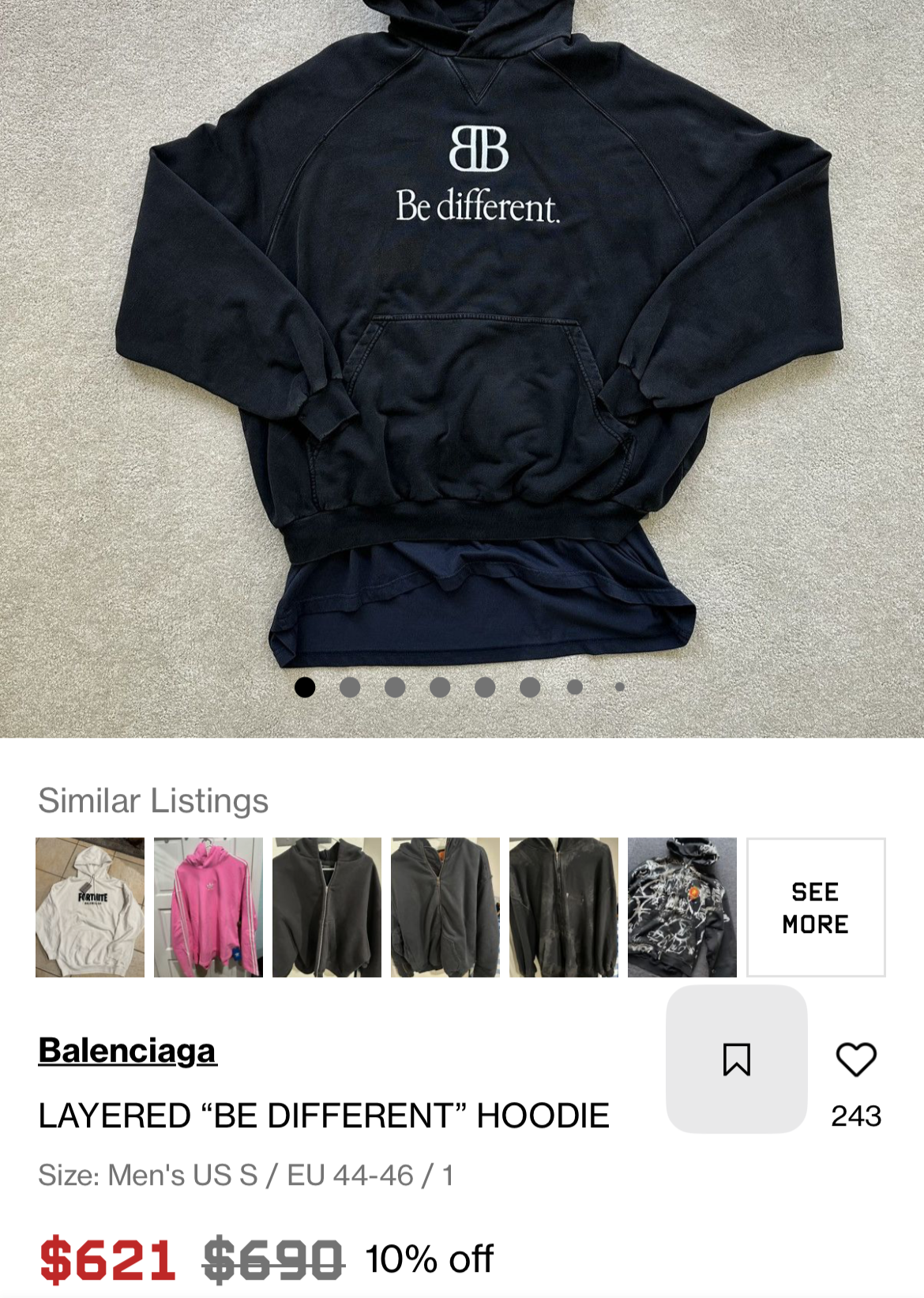 Balenciaga Be Different Layered Hoodie