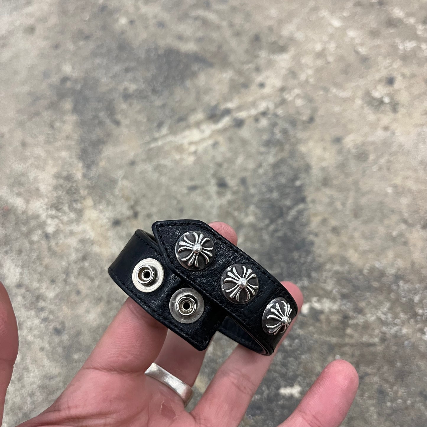 Chrome Hearts Cross Leather Bracelet