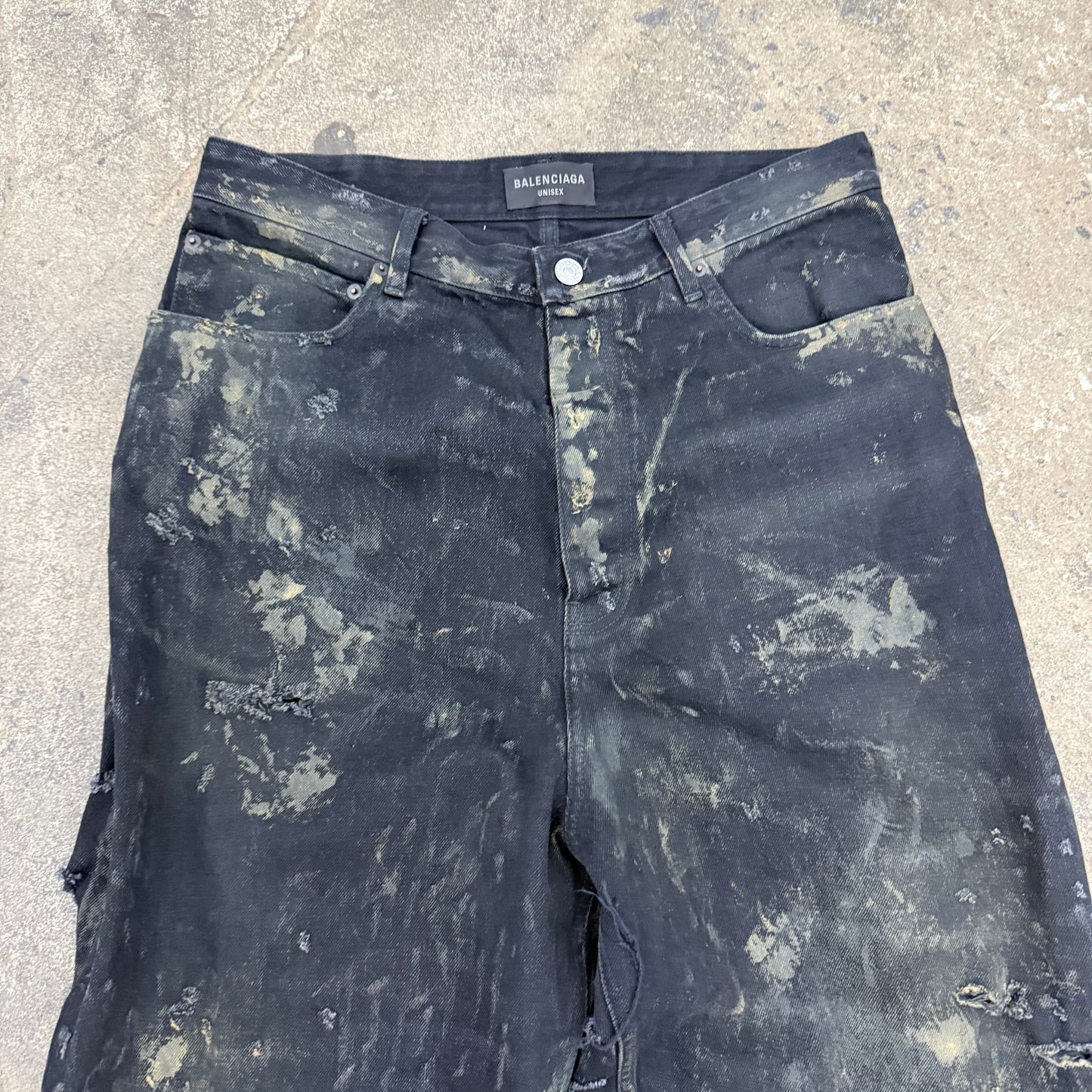 Balenciaga Destroyed Oil Spill Denim