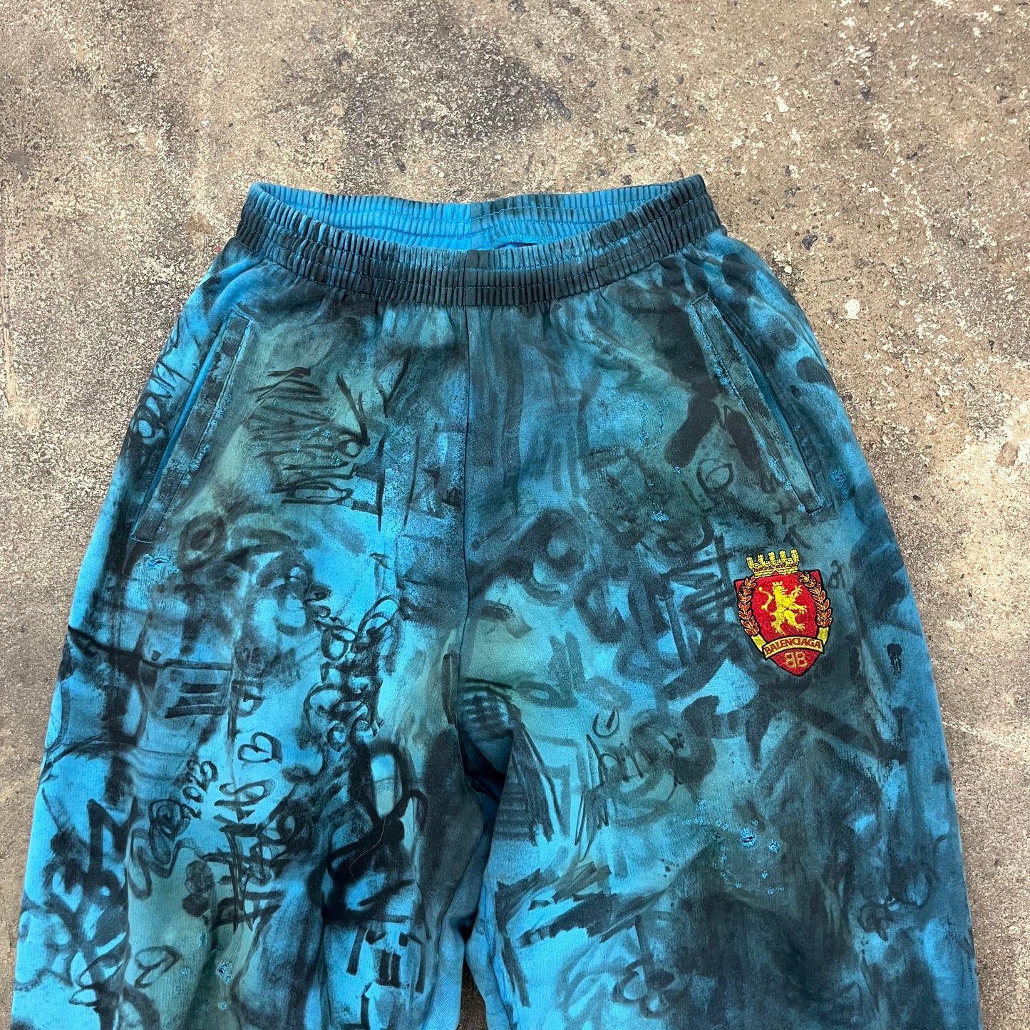Balenciaga Graffiti Blue Skater Sweats