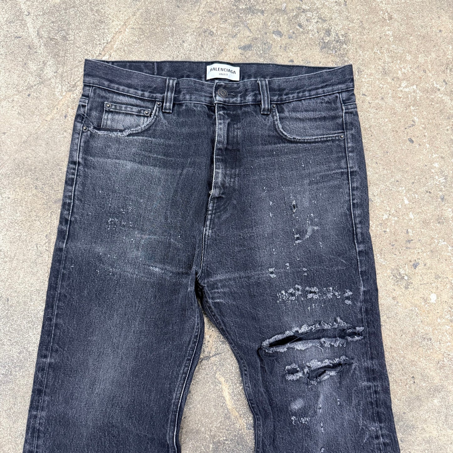 Balenciaga Distressed Flared Denim
