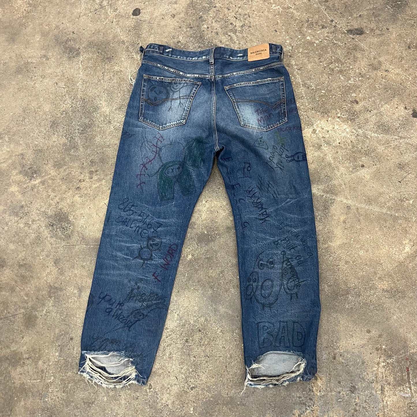 Balenciaga AW22 Scribble Denim