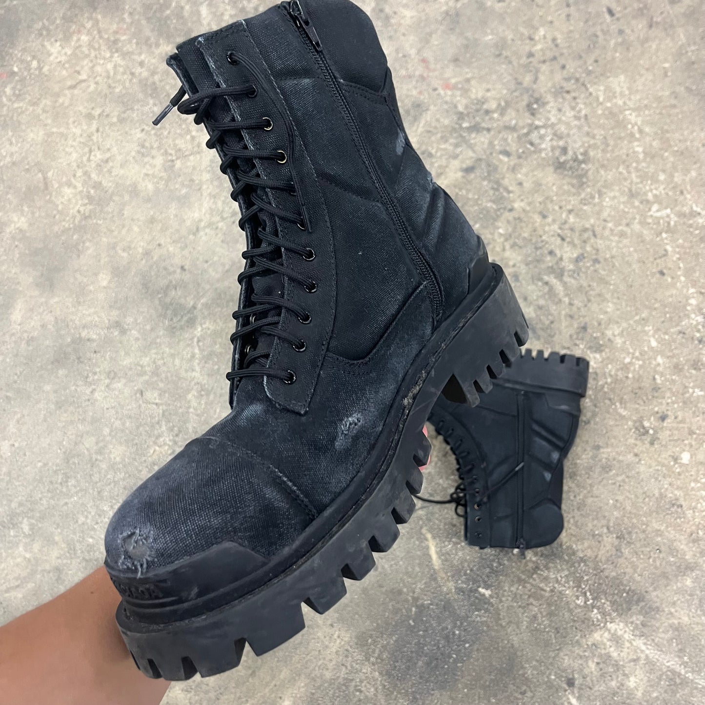 Balenciaga Distressed Strike Boots