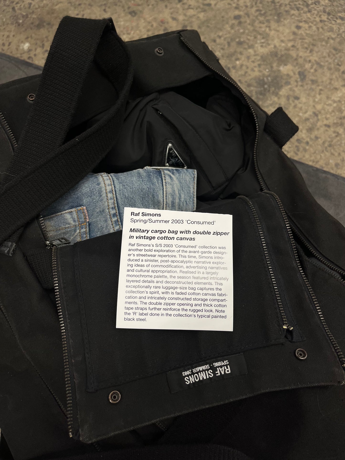 RAF Simon’s SS/03 Consumed Duffle Bag