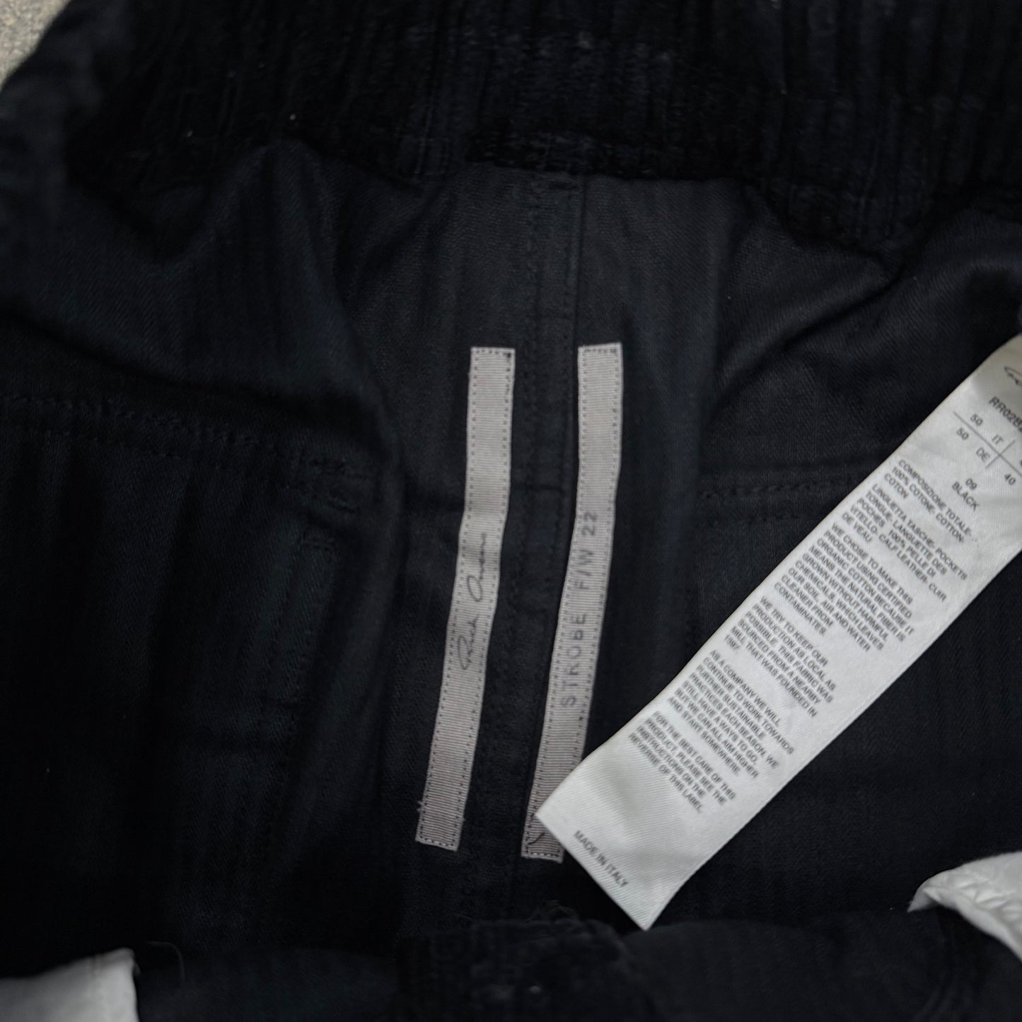 Rick Owens FW22 Runway Bauhaus Cargo Corduroy
