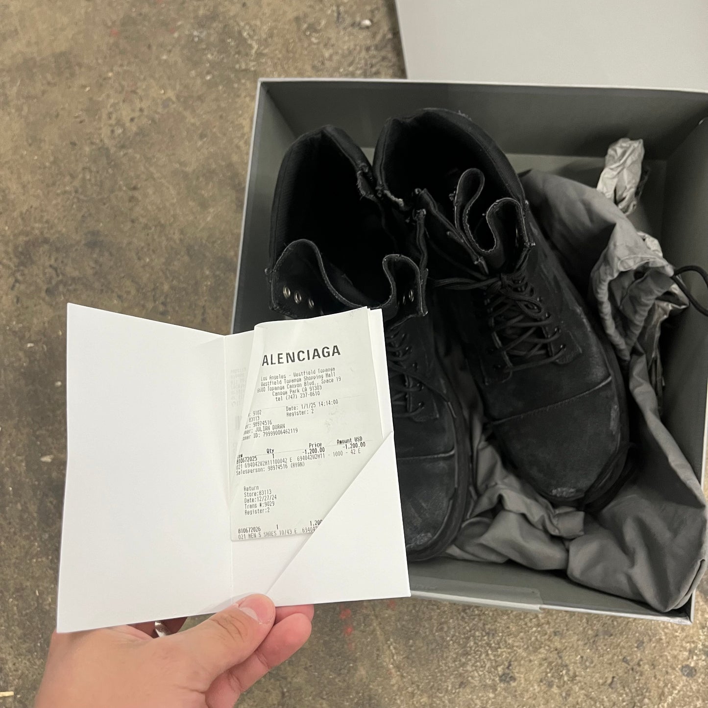 Balenciaga Distressed Strike Boot