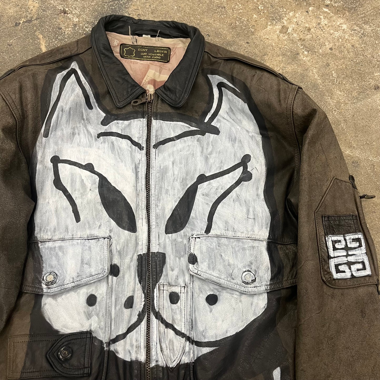 Chito Painted Leather Bomber