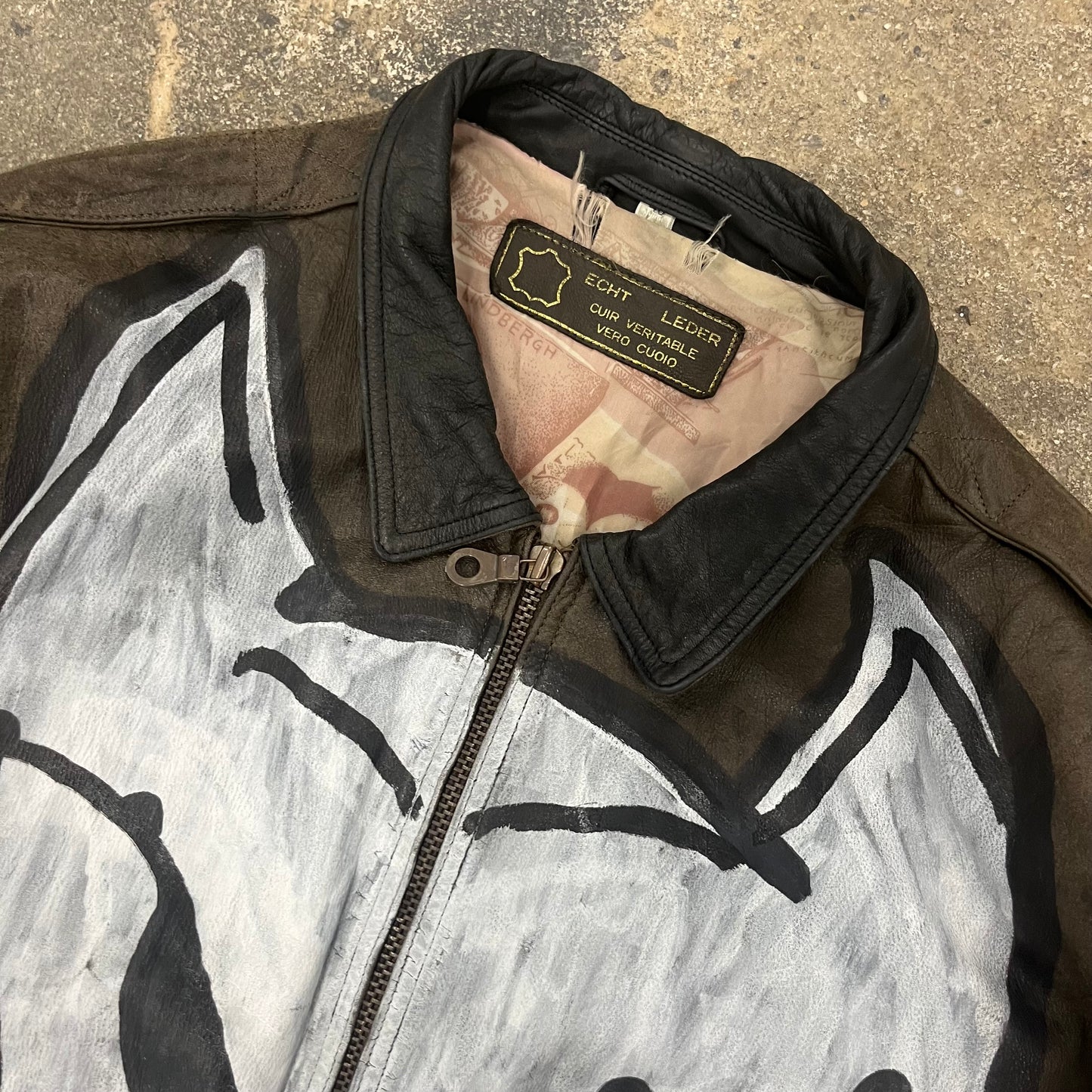 Chito Painted Leather Bomber