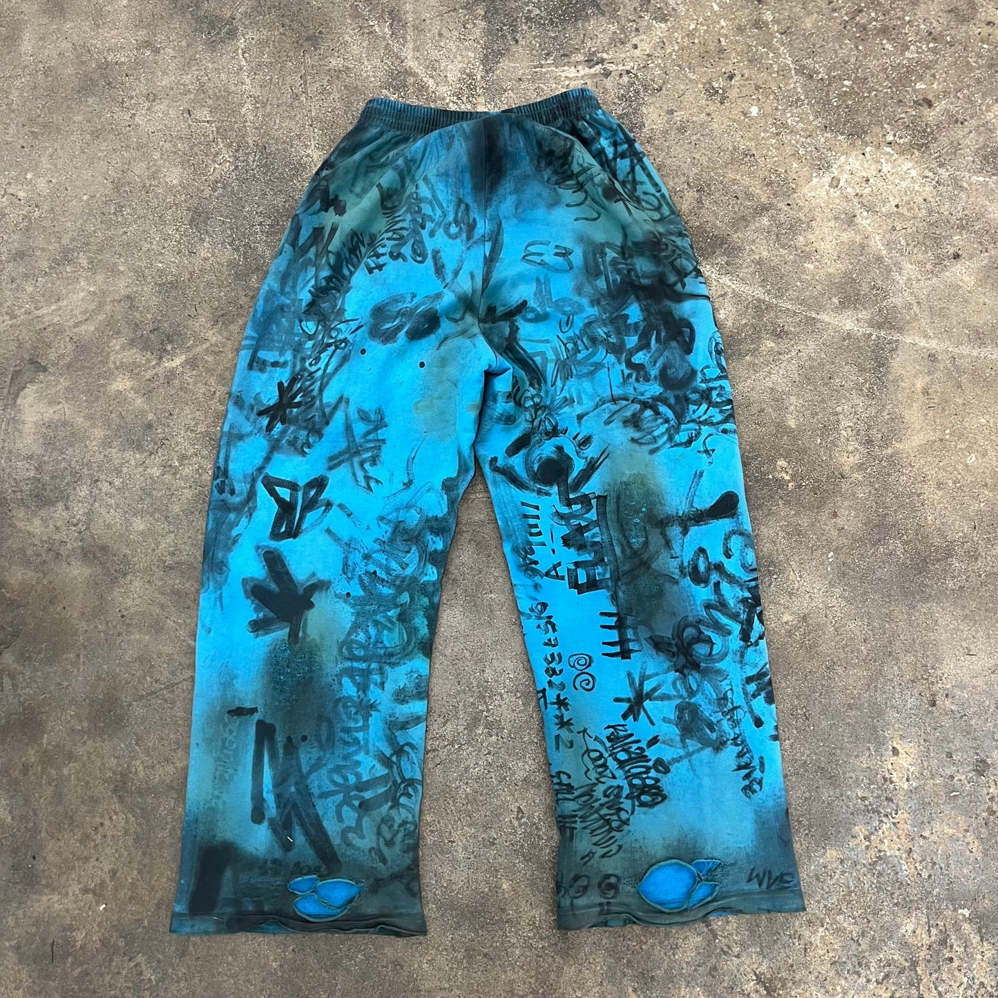 Balenciaga Graffiti Blue Skater Sweats