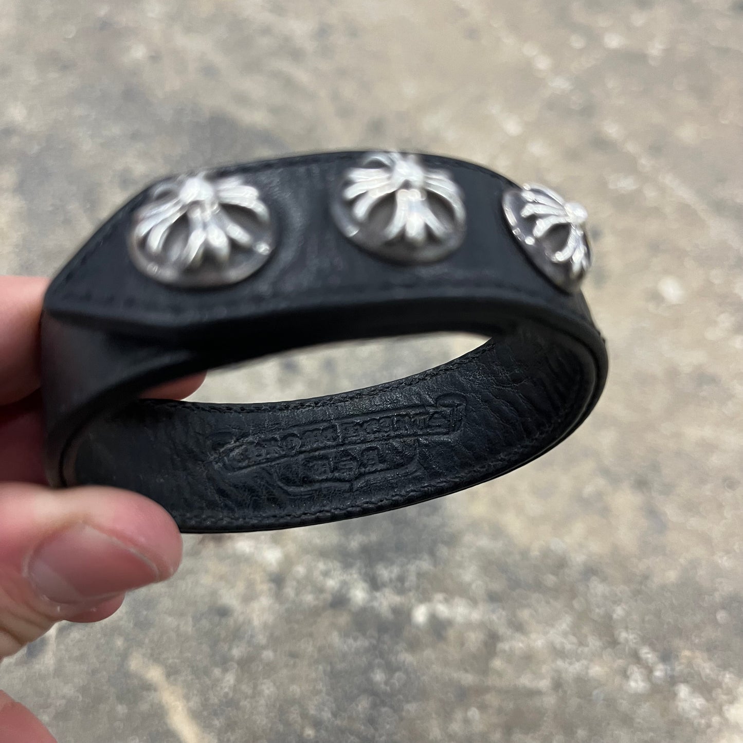 Chrome Hearts Cross Leather Bracelet