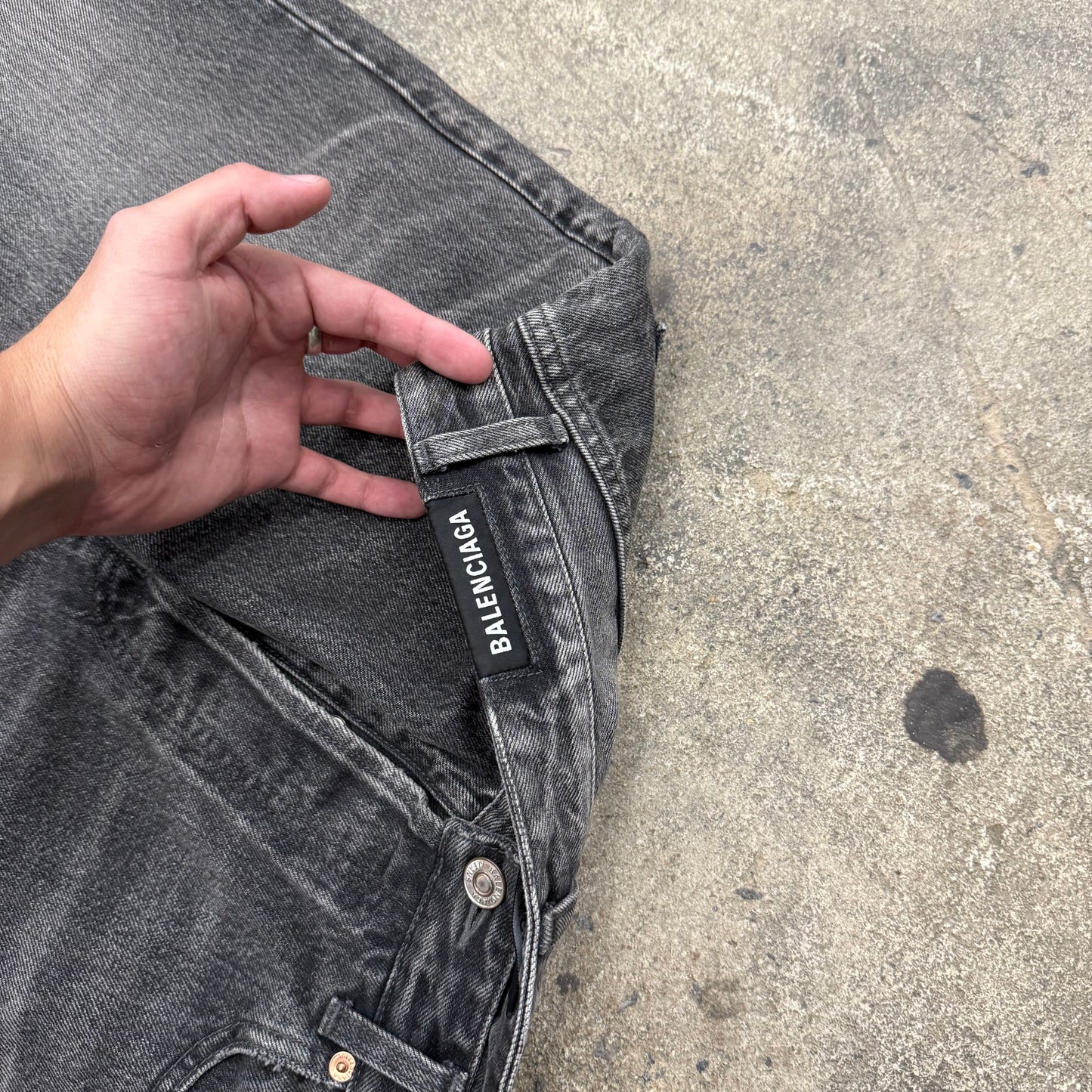 Balenciaga Black Faded Denim