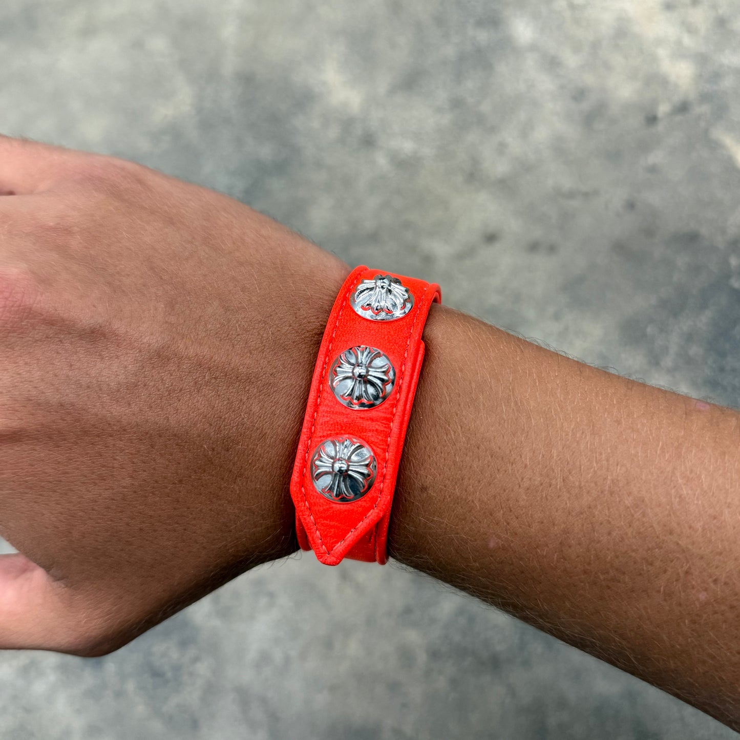 Chrome Hearts Orange 3 Snap Bracelet