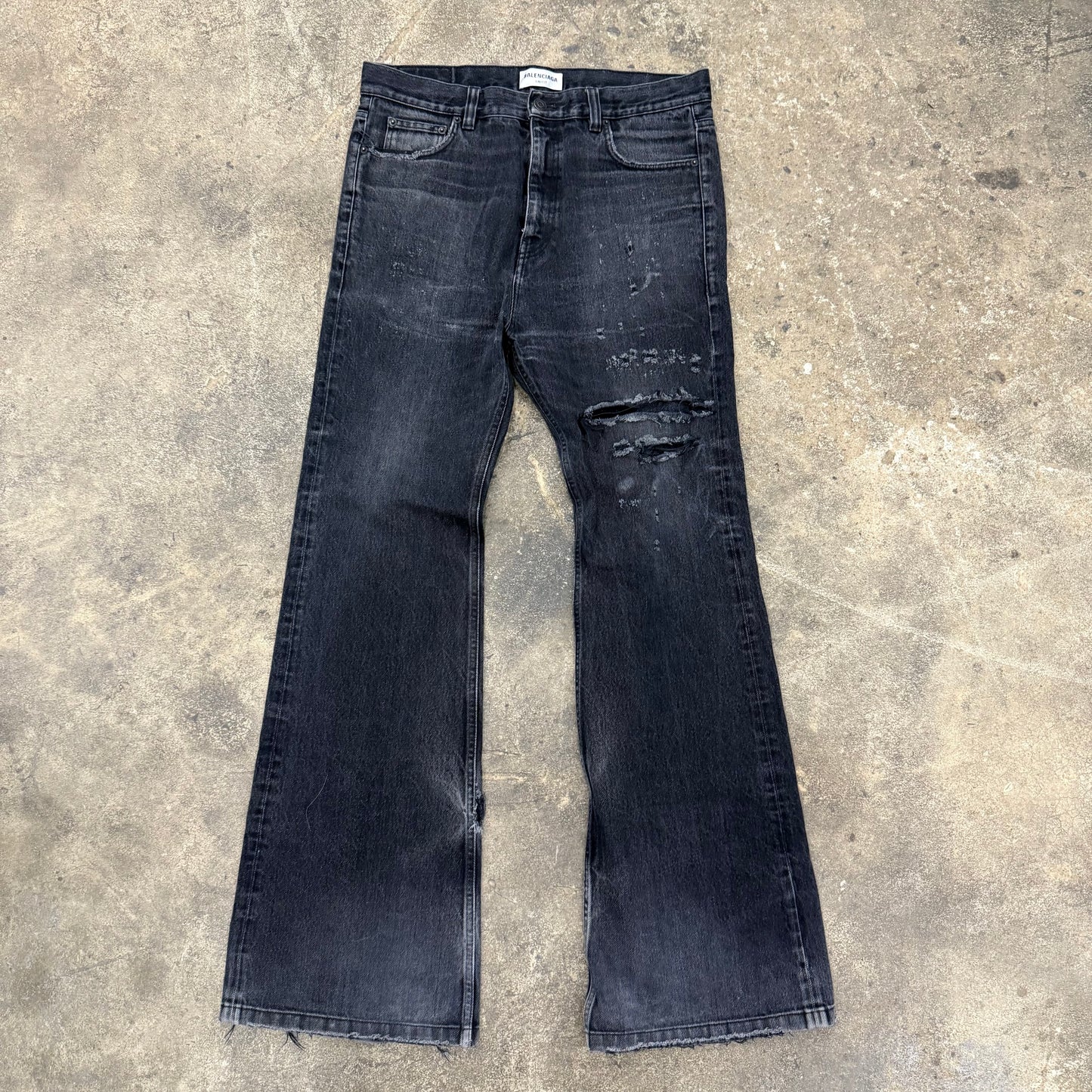 Balenciaga Distressed Flared Denim