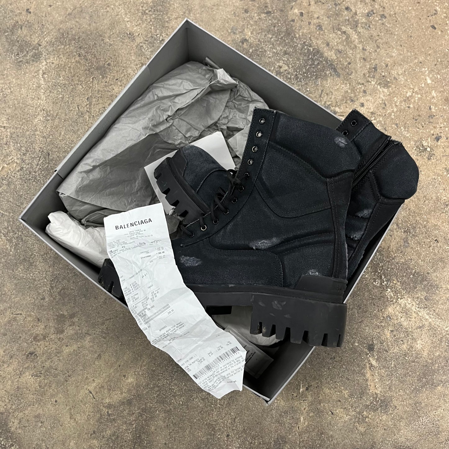 Balenciaga Distressed Strike boots