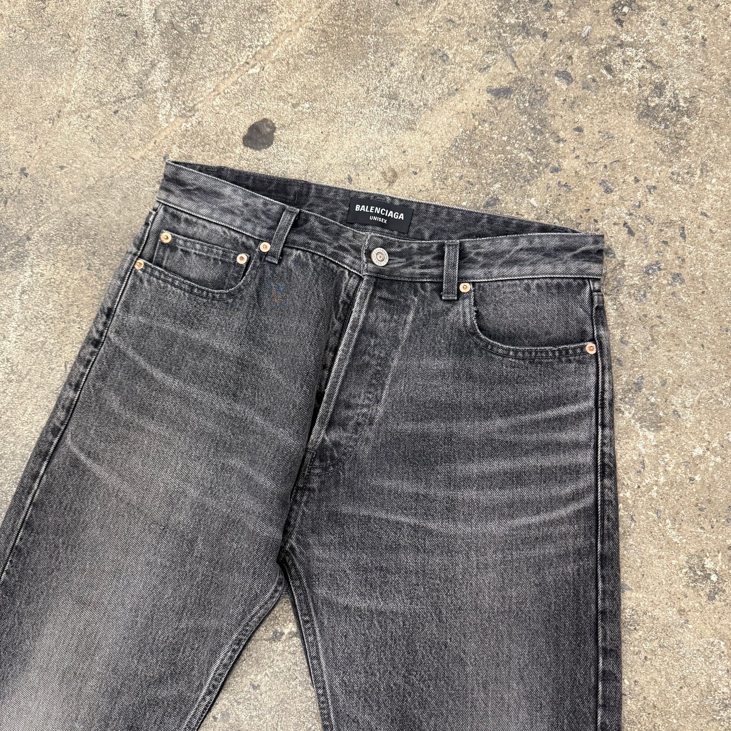 Balenciaga Black Faded Denim