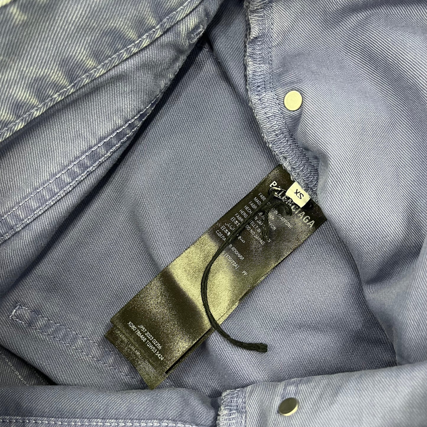 Balenciaga AW23 ‘Thrashed’ Overdyed Blue Moleskin Denim