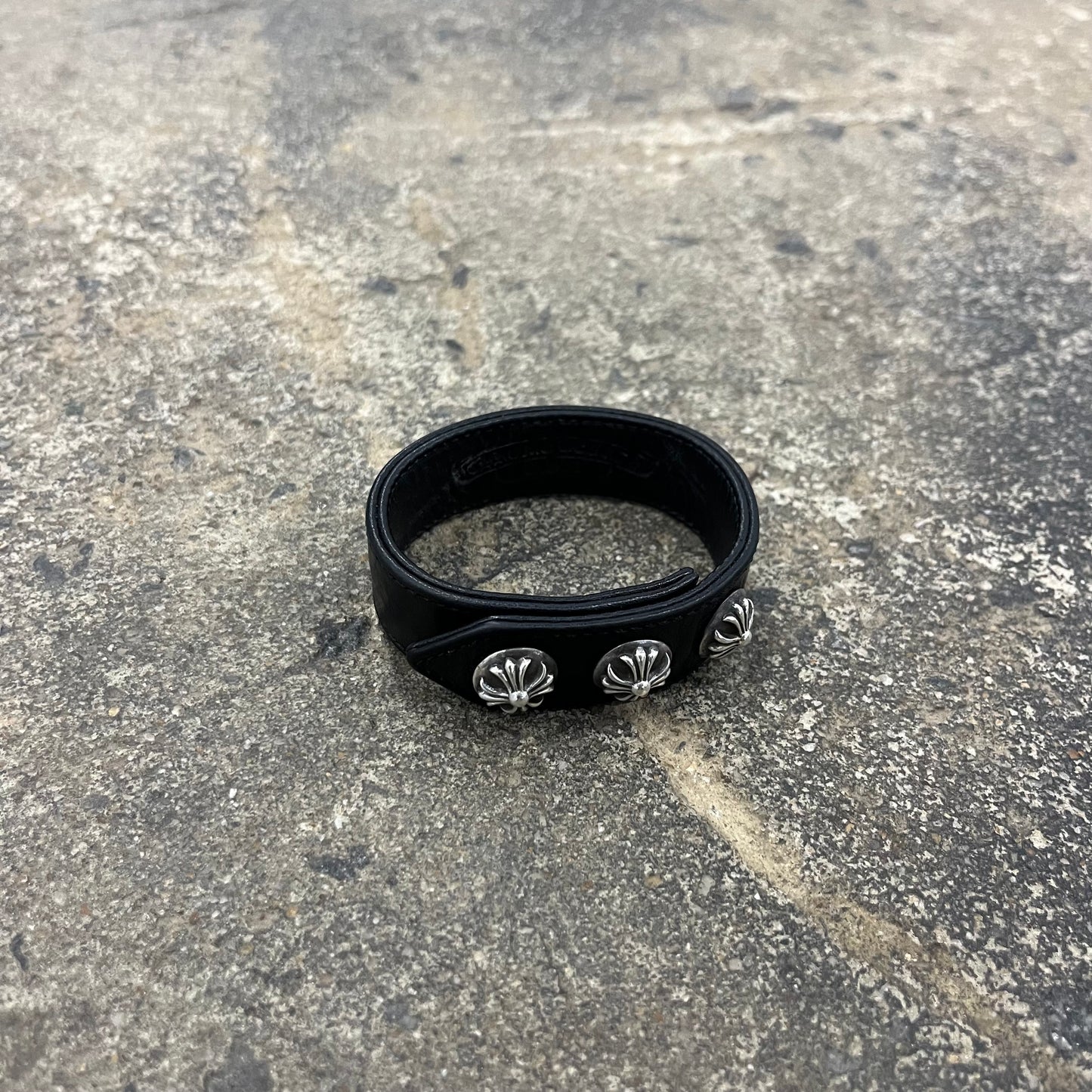 Chrome Hearts Cross Leather Bracelet