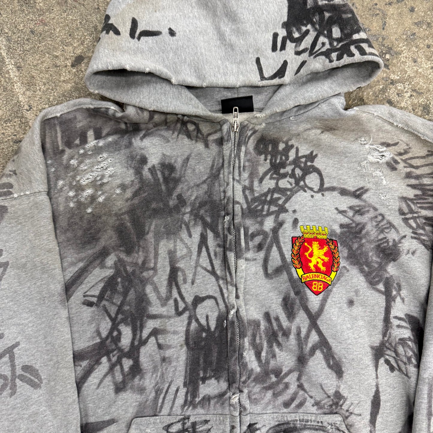 Balenciaga ‘Grey’ Graffiti Zipup