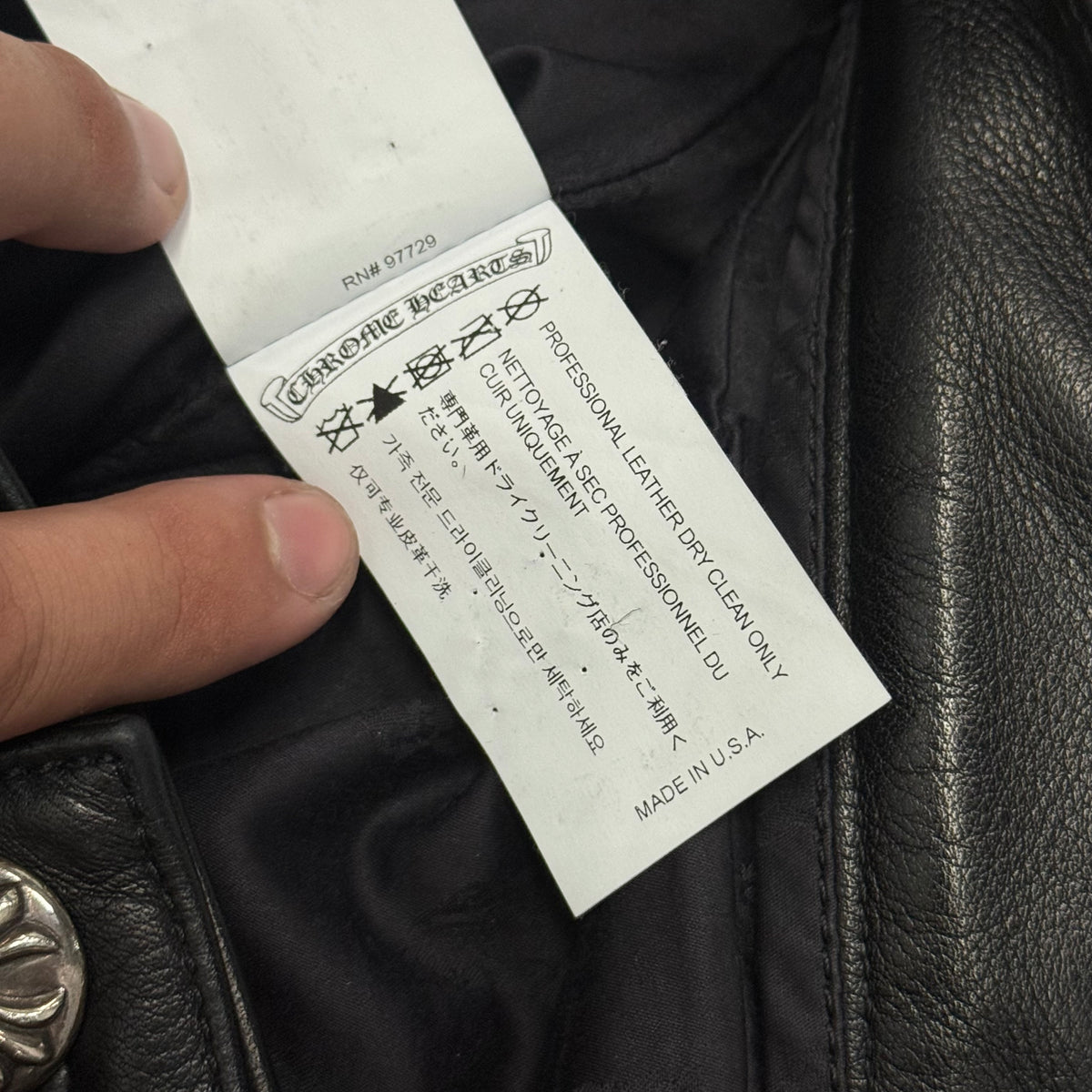 Chrome Hearts Leather Fleurknee Carpenters