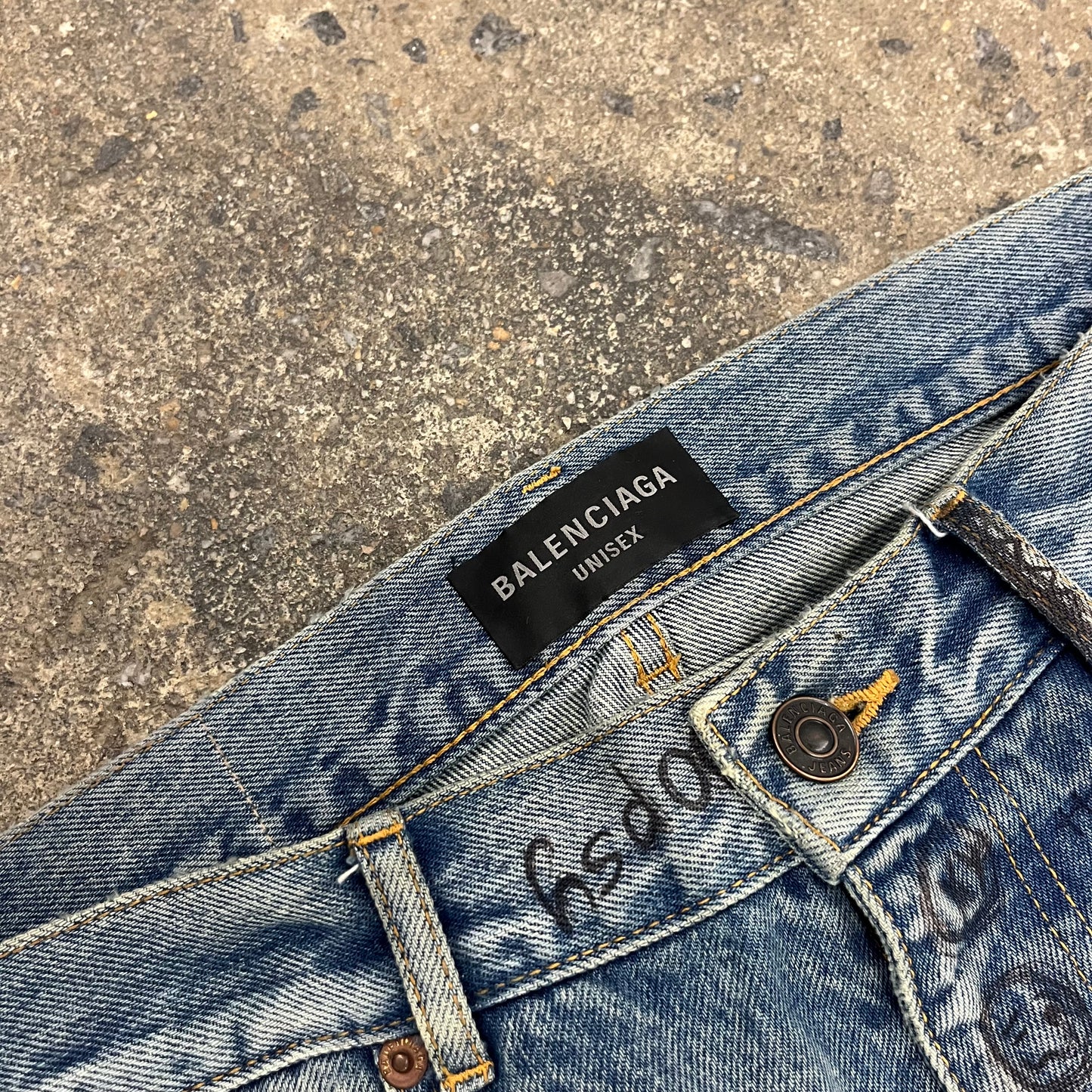 Balenciaga AW22 Rhinestone Denim