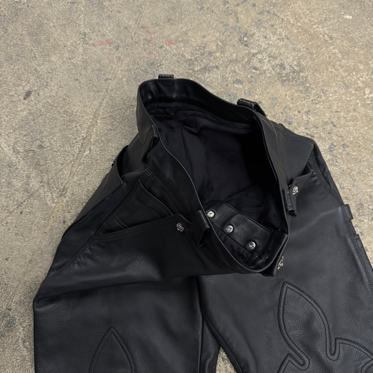 Chrome Hearts Leather Fleurknee Carpenters