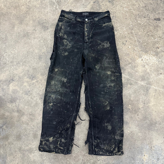 Balenciaga Destroyed Oil Spill Denim