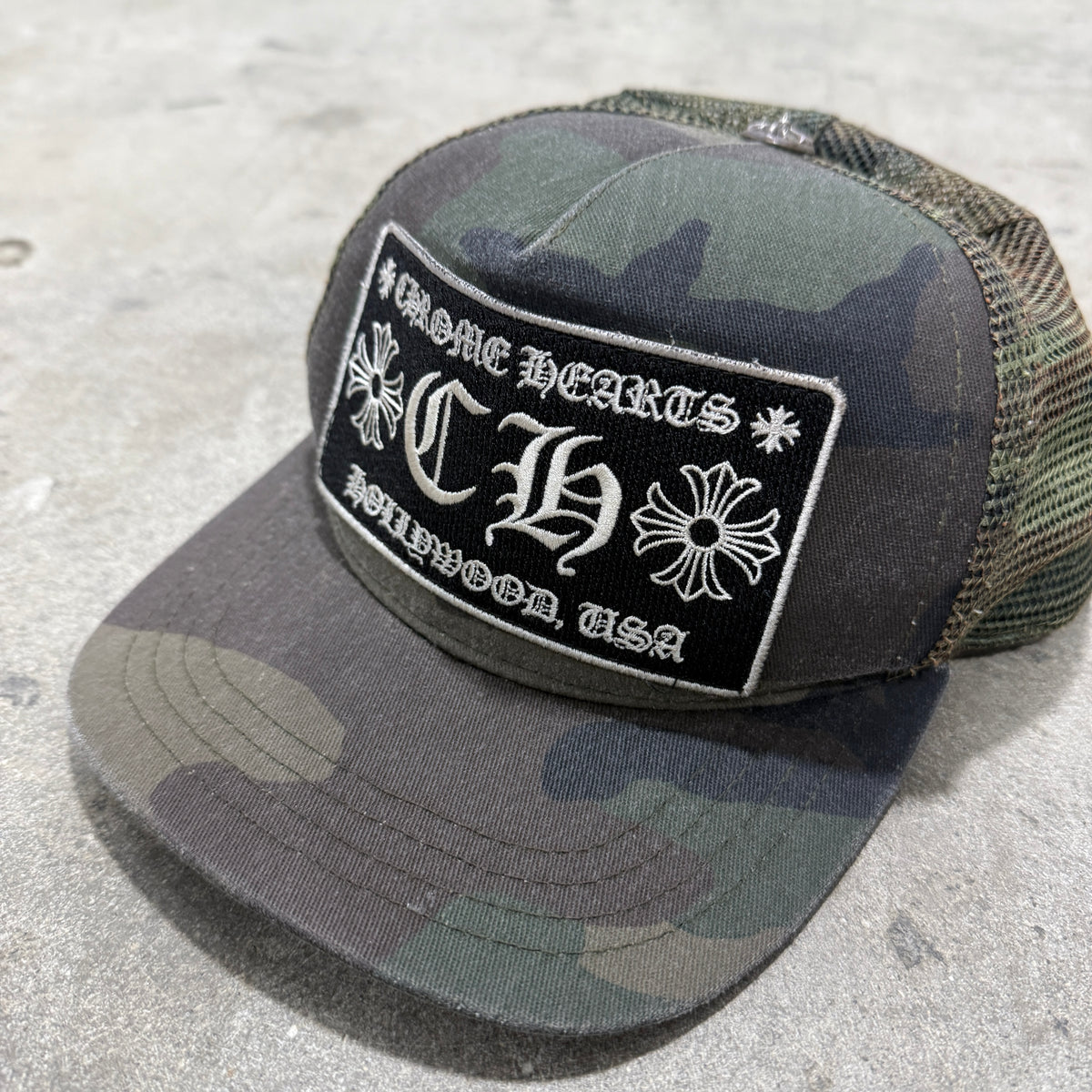 Chrome Hearts Camo Trucker Hat