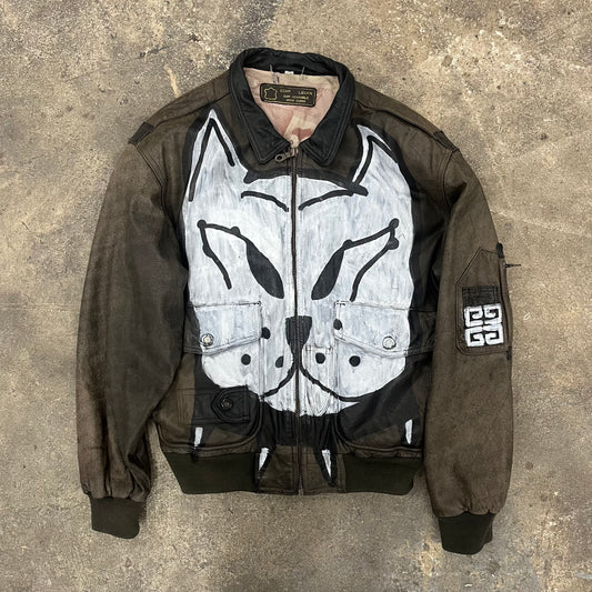 Chito Painted Leather Bomber