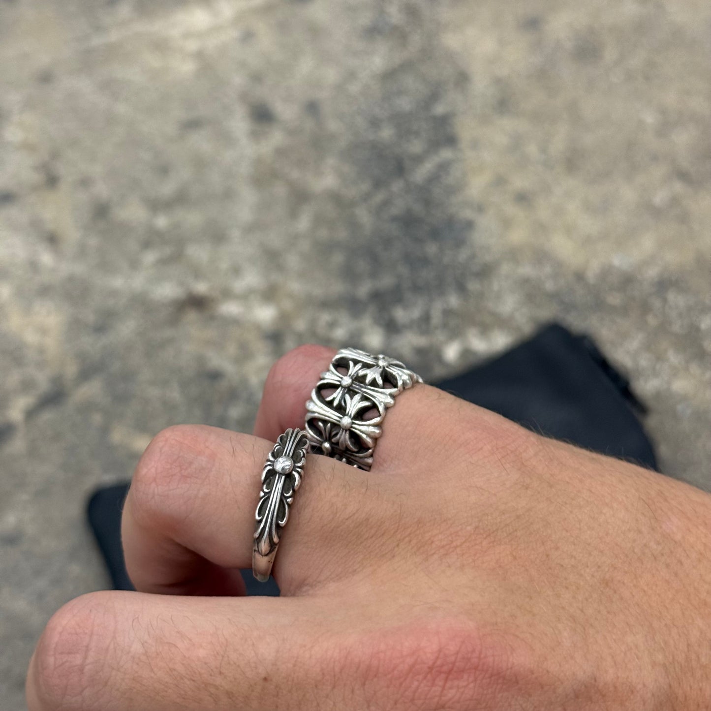 Chrome Hearts Double Floral Ring