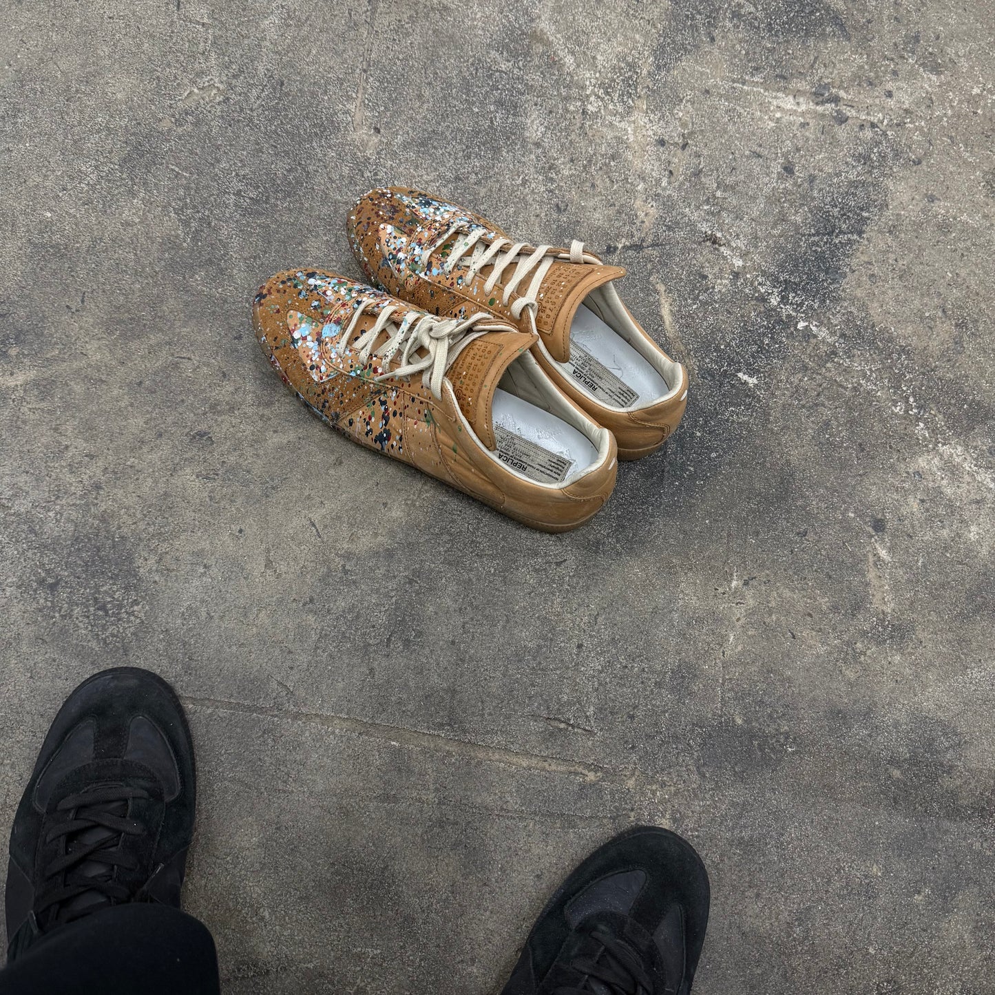 Maison Margiela Beige Splatter Paint GAT