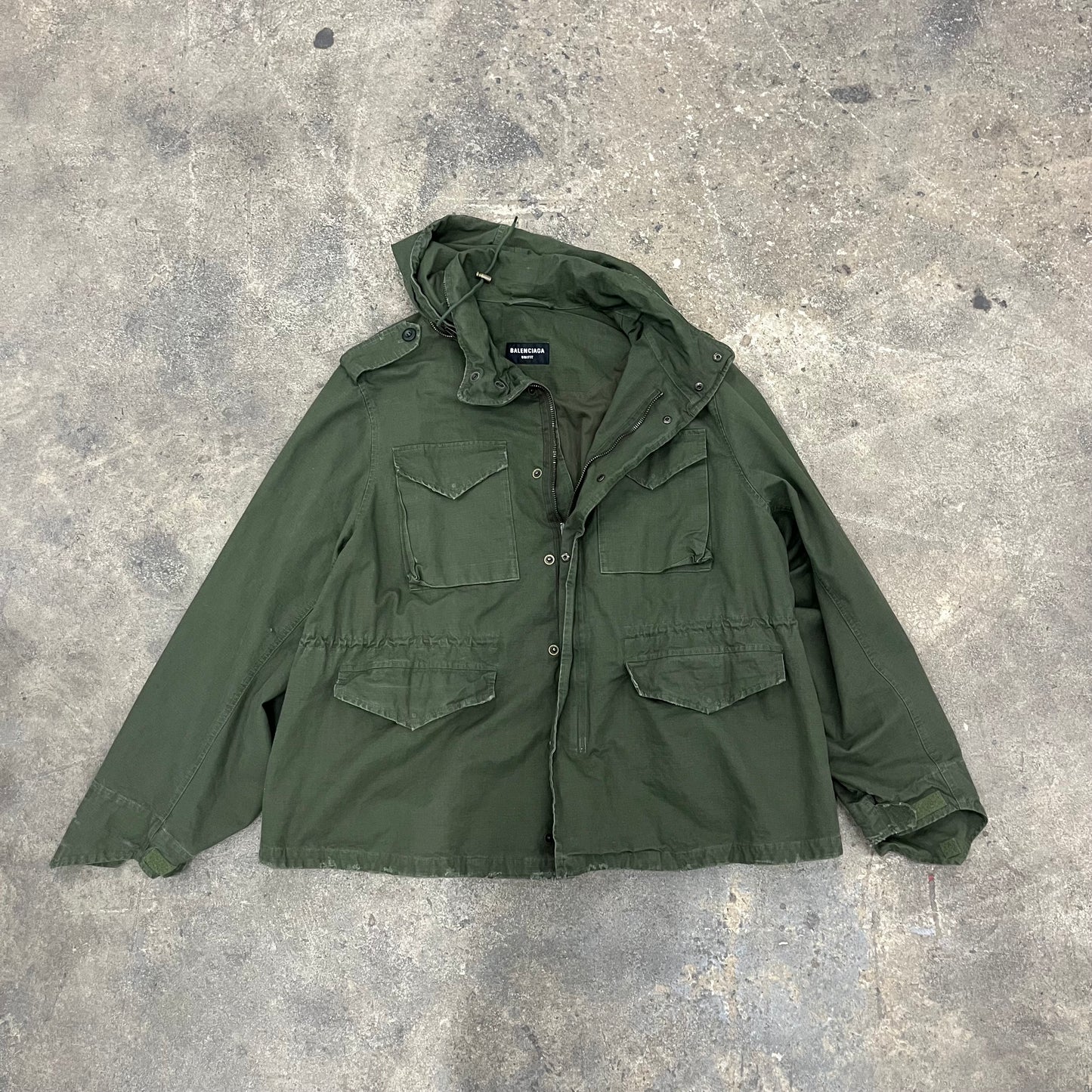 Balenciaga Distressed Military Parka