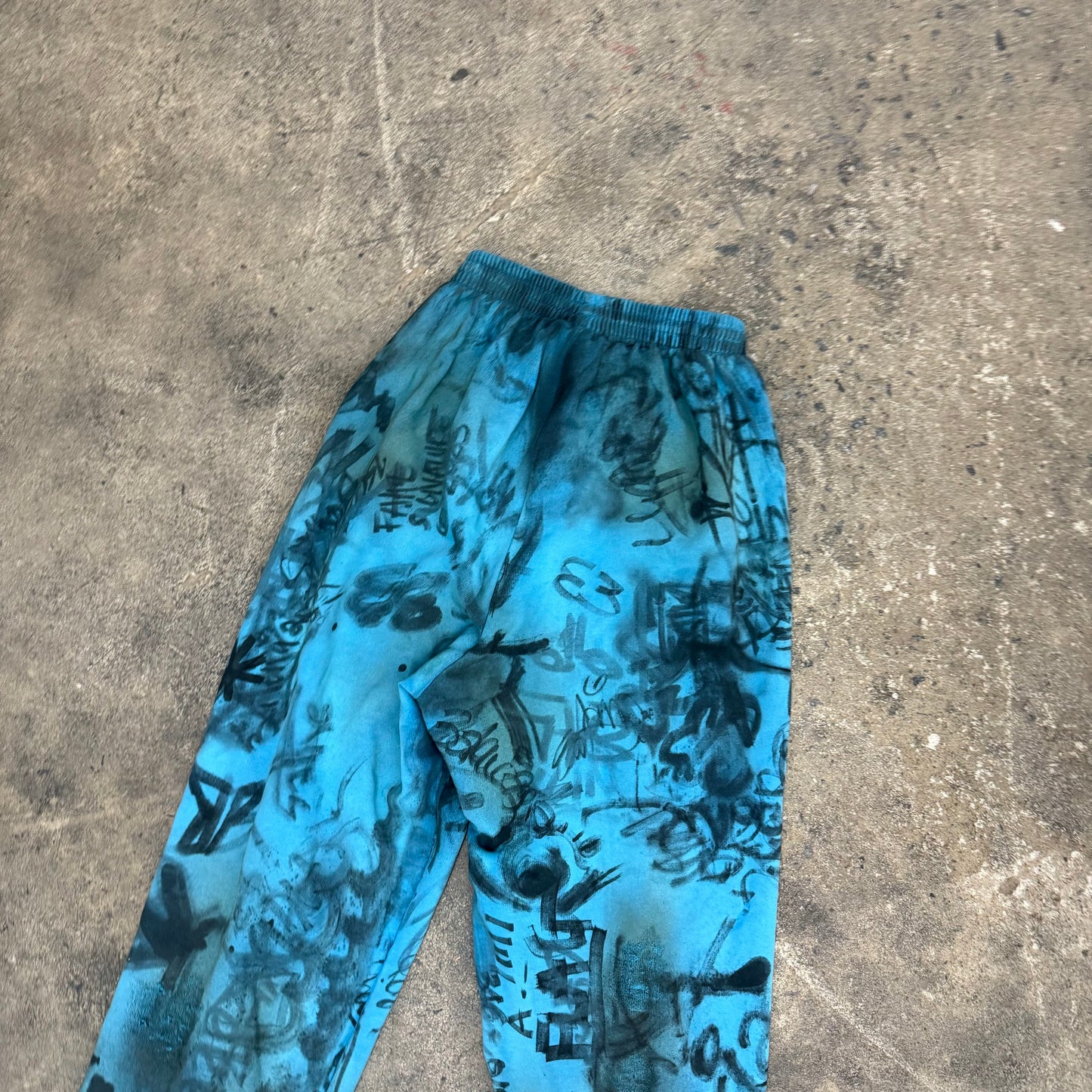 Balenciaga Blue Graffiti Sweatpants