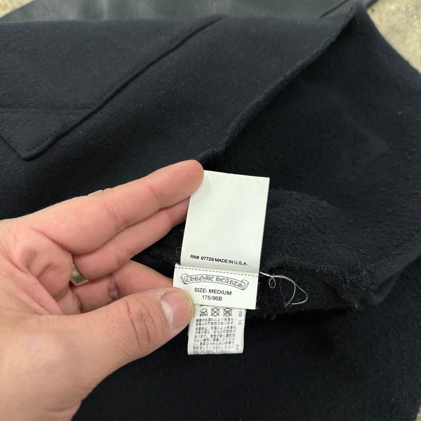 Chrome Hearts Leather Sleeve Crewneck