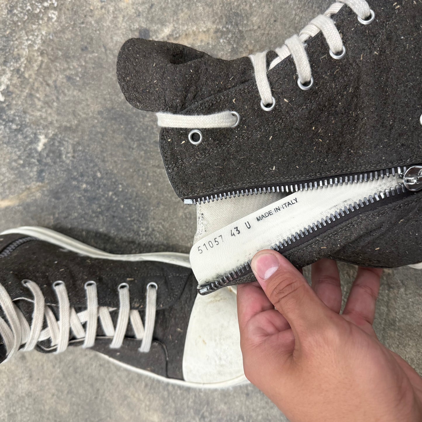 Rick Owens Ramones Felt Hightop