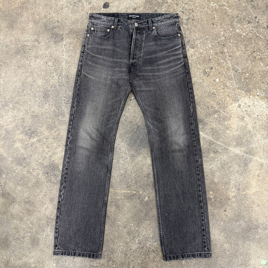 Balenciaga Black Faded Denim