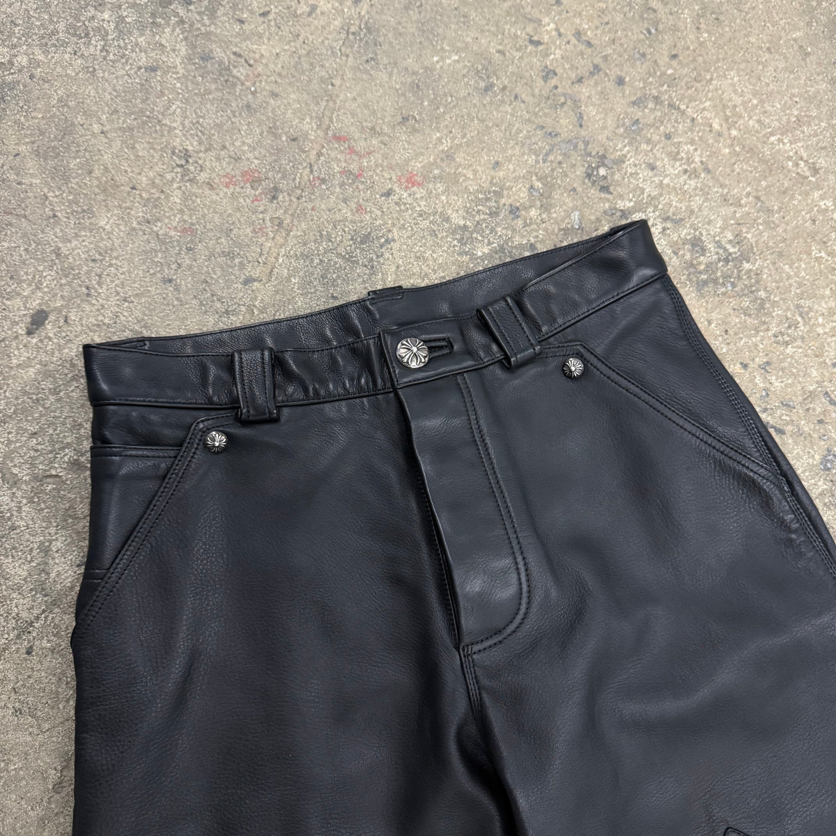 Chrome Hearts Leather Fleurknee Carpenters