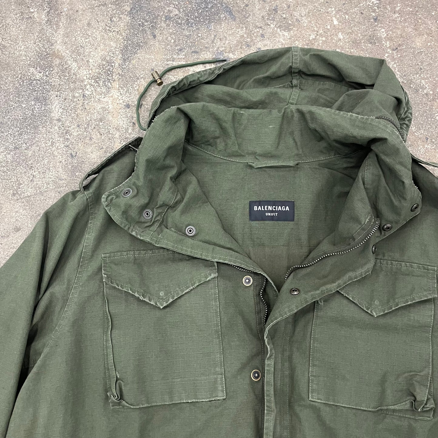 Balenciaga Distressed Military Parka