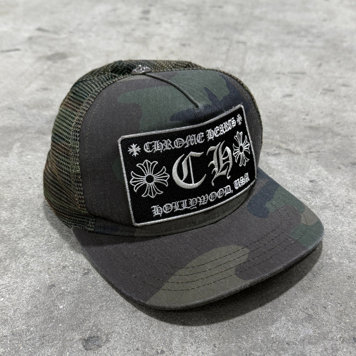 Chrome Hearts Camo Trucker Hat