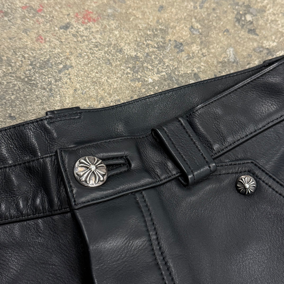 Chrome Hearts Leather Fleurknee Carpenters
