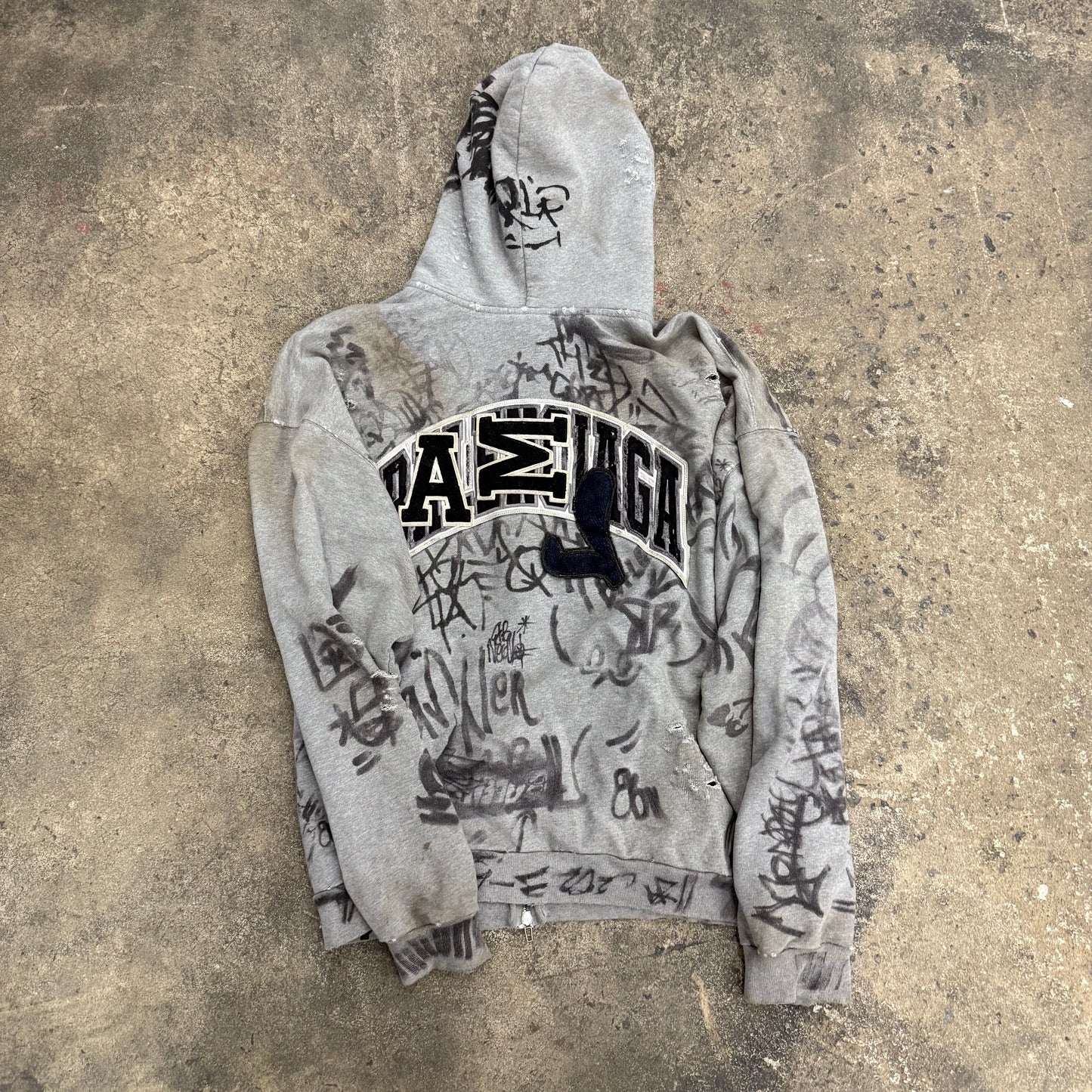Balenciaga ‘Grey’ Graffiti Zipup