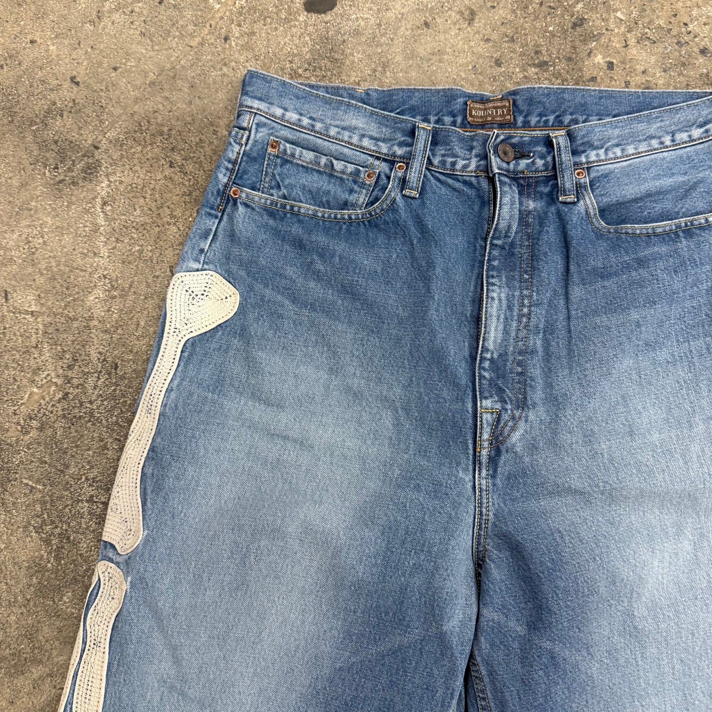 Kapital ‘Bone’ Denim Shorts