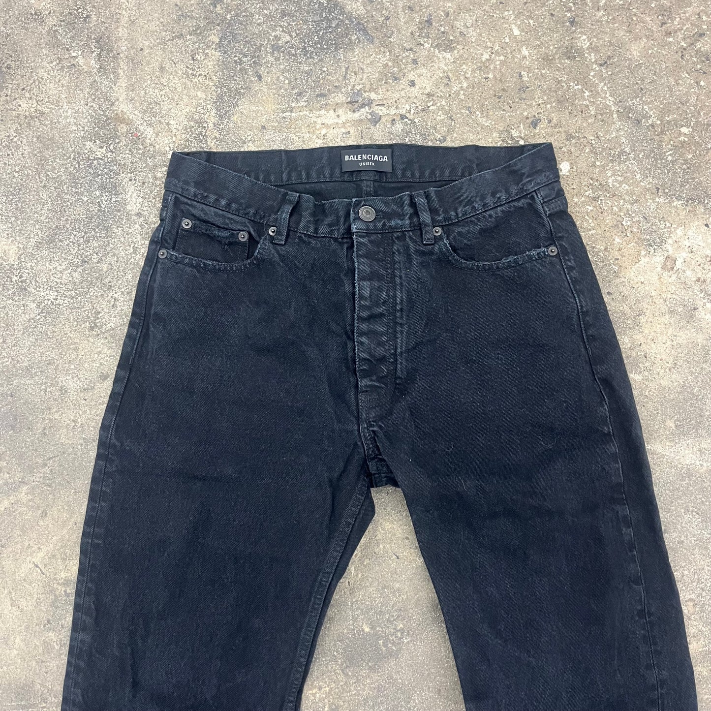 Balenciaga Black Distressed Denim