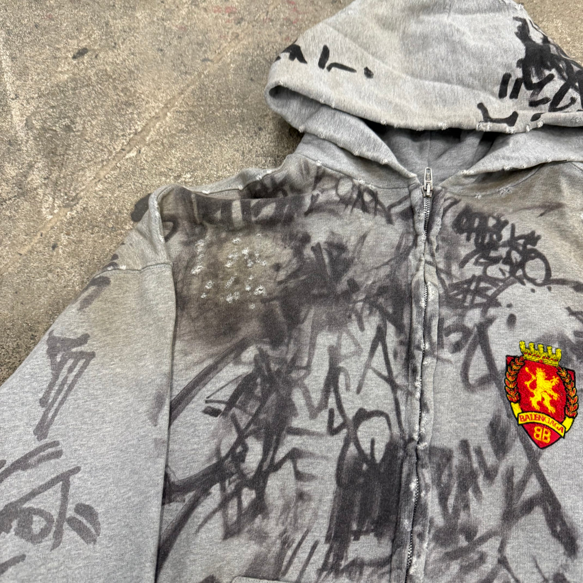 Balenciaga Grey ‘Graffiti’ Zipup