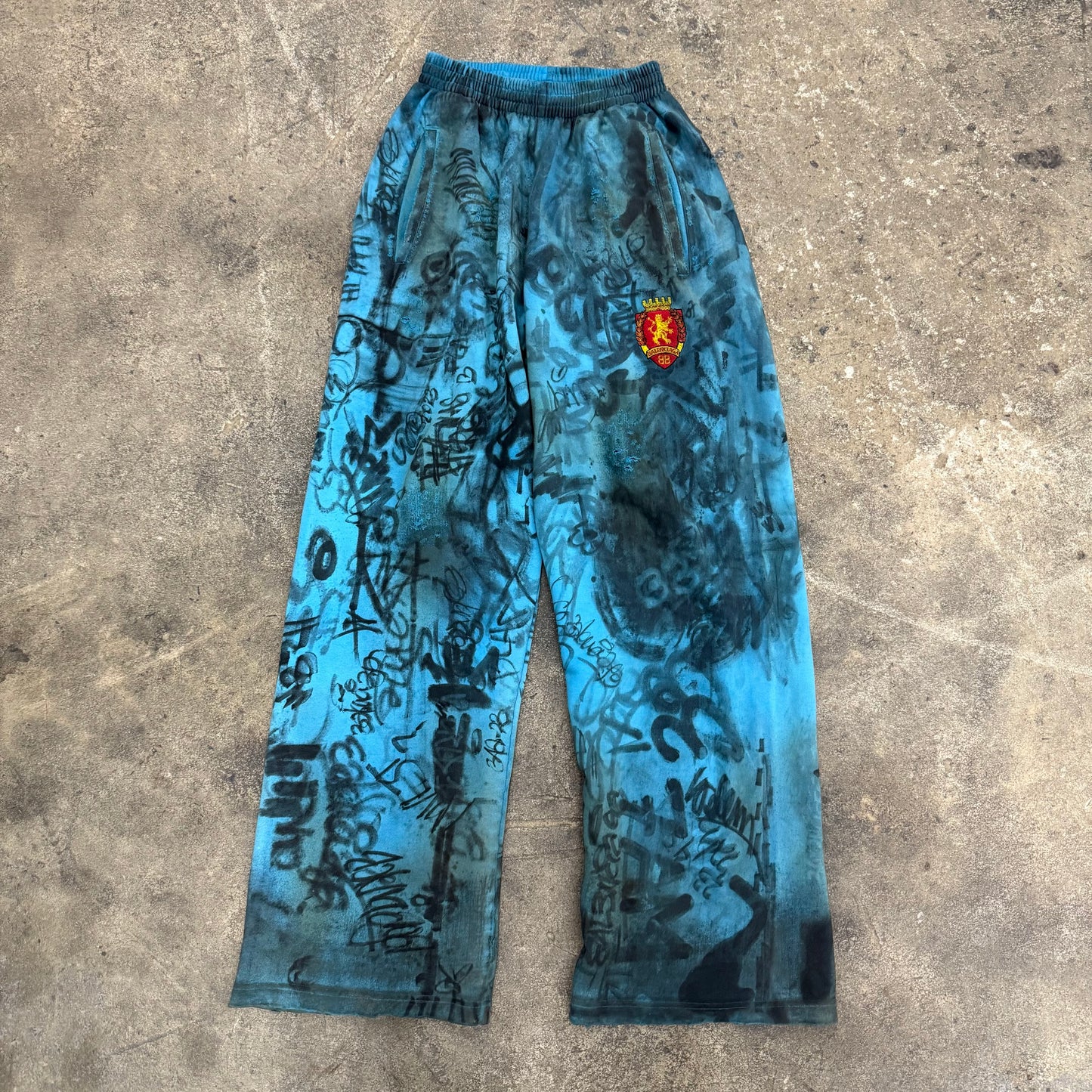 Balenciaga Blue Graffiti Sweatpants
