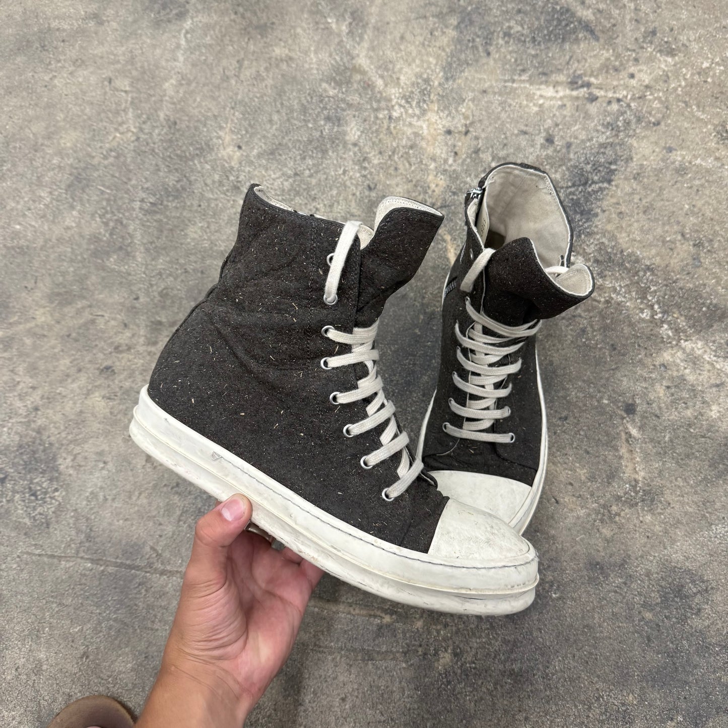 Rick Owens Ramones Felt Hightop