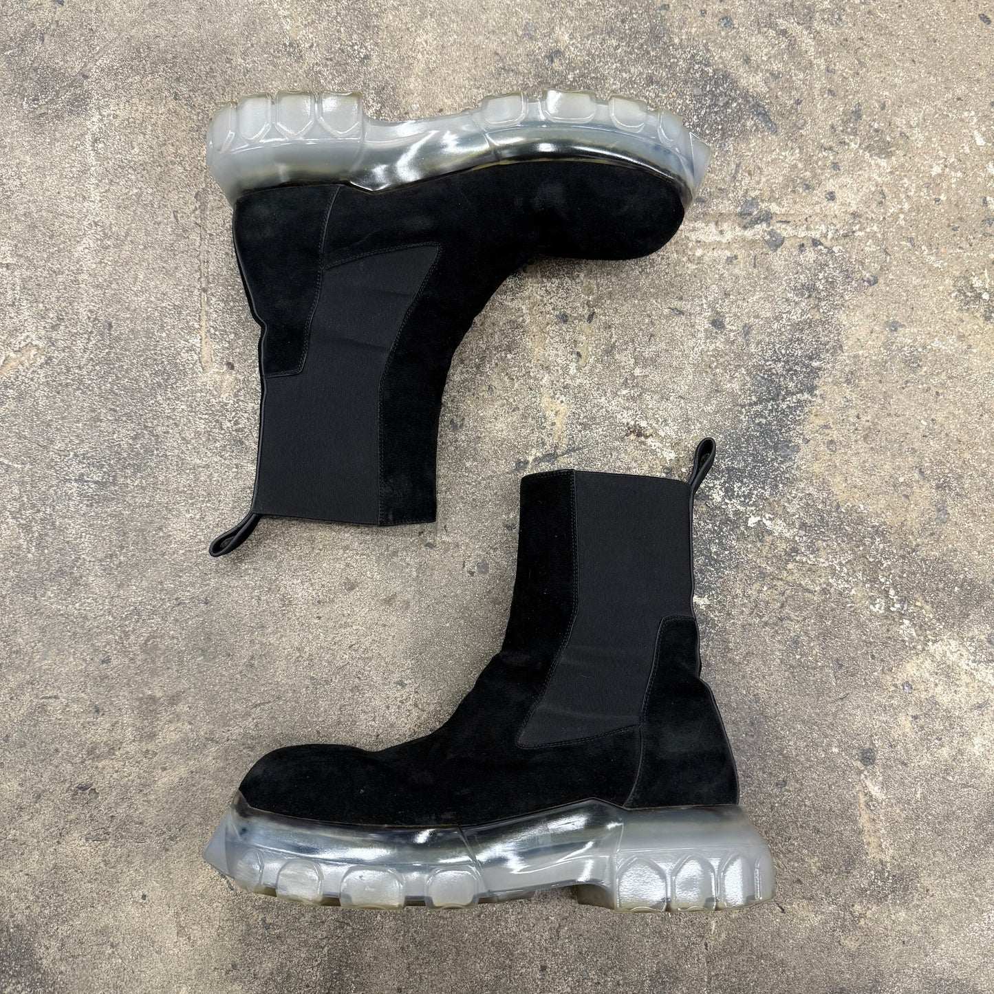 Rick Owens Suede Tractor Boots