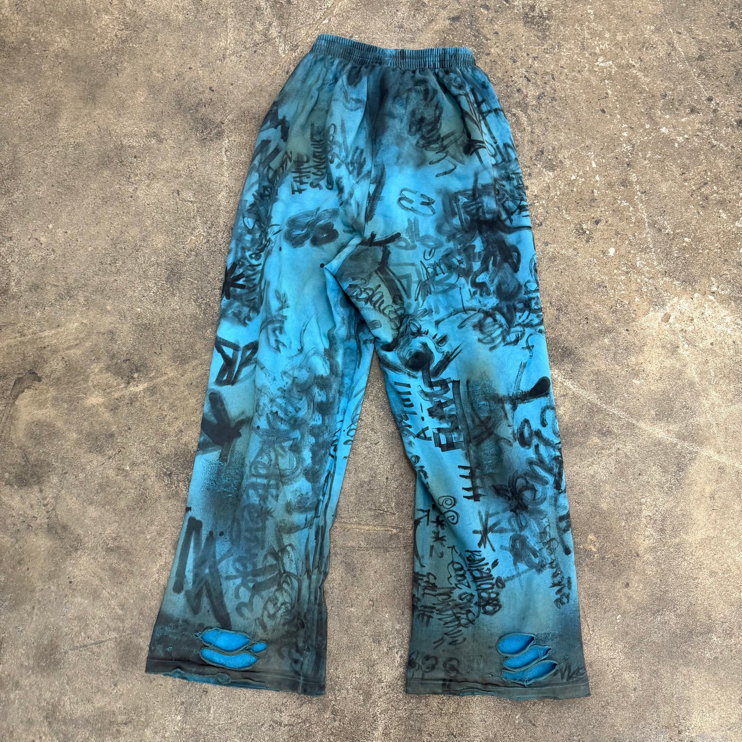 Balenciaga Blue Graffiti Sweatpants